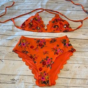 Orange Floral Bikini